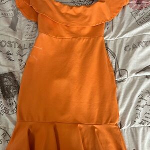 Lulu's Vibrant Orange Mini Dress